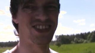 Forest toying hole of hot chick