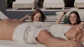 Two couples loving together outside