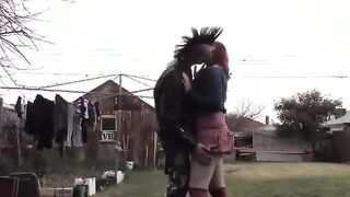 Dirty aussie slut strips while her rocker bf