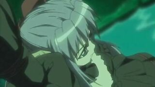 Busty hentai clings and restrains her body by water