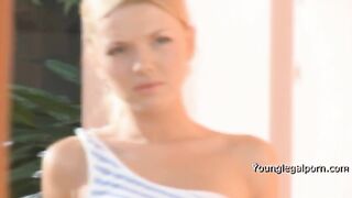 Sweet Blonde Teen Showing Flesh