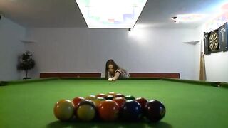 Killer lezzs in shoes on billiards