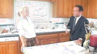 Sexy Blonde Chick Loves A Hard Fucking Session At The Kitchen