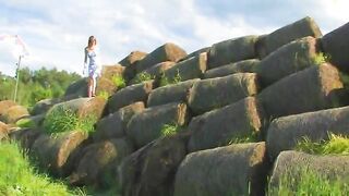 Glass of beer in teenagers bum