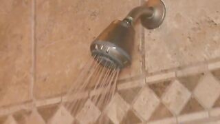 Nasty blonde sexy bitch sucks on cock