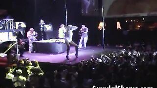 Hot blonde girl stripping and dancing