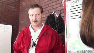 Horny Blonde Teen Babe Sucks And Pound Her Teacher In The Locker Room