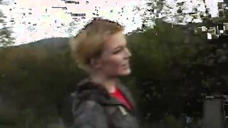 Slim brunette teen lies