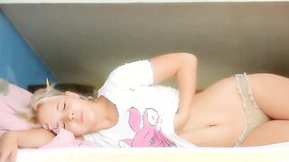 Cute pants and pussy masturbation