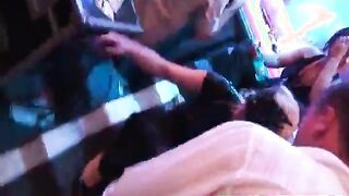 Naked blonde dancer performs