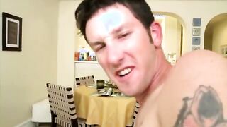 Hard white gay dick slams tight ass