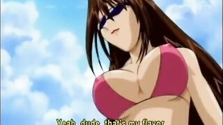 Roped anime brunette hard fucked by brat