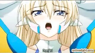 Busty hentai gets caught and fucked by snake monster