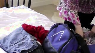 Older guy watches younger teen dressing up