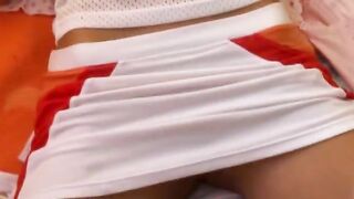 Petite serbian teen with toy in a tent