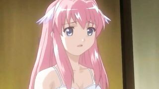 Bondage hentai guy with three swimsuit girls in the outdoors