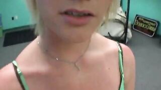 Busty Blonde Amateur Puts Needy Cock In Lips