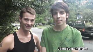 Hot twink in bareback orgy