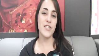 Lea a brunette teen fucked on a couch