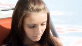 Extremely wow vagina toying on a sunbed