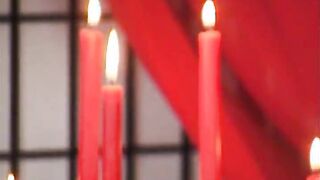 Naughty woman spreads her legs so guy