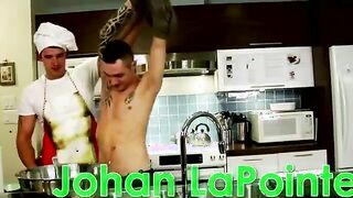 Hot chef gets sausage sucked