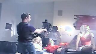 Brunette chick gives head & screws stiff cock