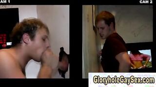 Hairy gay eats naive dick