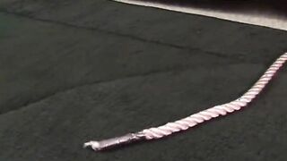 Slut crams rod down mouth & cooter