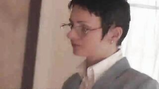 Mom in glasses gets mouth and ass screwed