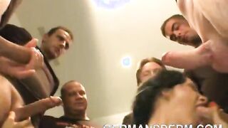 Group balls licking female