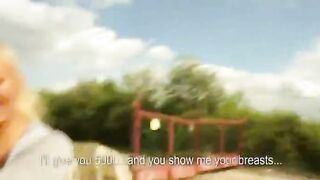 Real amateur girl gets analized outdoor for money