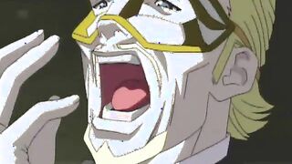 Chained hentai with a muzzle gets humiliated