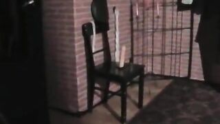 Masked girl on a leash gets hot butt