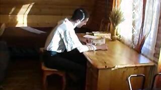 Young student fucks chubby granny