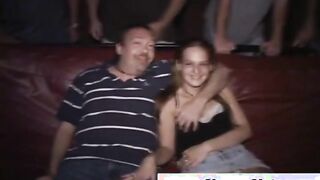 Amateur blonde eats hard dick