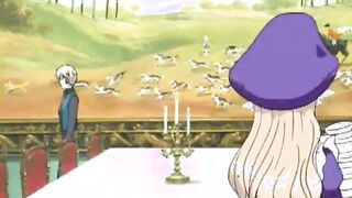 Chained hentai maid gets ass toying