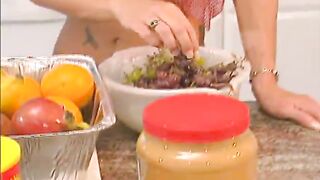 Hot lesbos pleases each other's hatchets using dildo