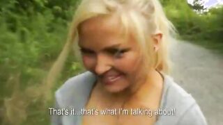 Sporty euro babe gets convinced by stranger to have anal sex in public