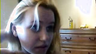 Cute Blonde Sucking Cock.