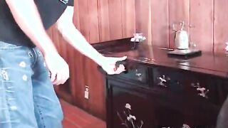 Hot mature bombshell blonde lies down