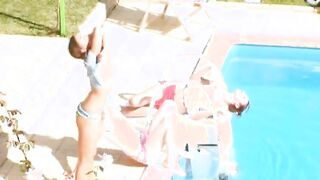 Three chicks secret erotica by the pool