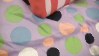 Teen babe with tattoo masturbates