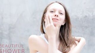 sleek shower from thin fuck doll