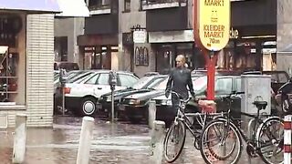 Mature slut pisses all over the place