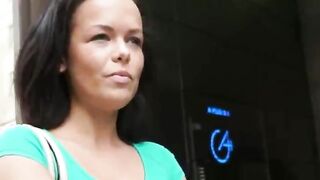 Euro chick agrees to have sex in the parking lot for the right price