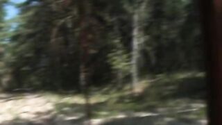 Russian beauty stripping outside