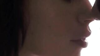 two sexy brunett lesbians