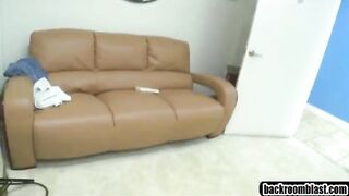 Brunette takes clothes off suck dick 