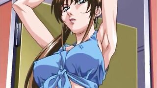 Shemale hentai assfucked in the toilet room